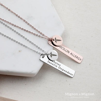 Medical Alert Personalized Necklace