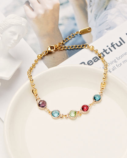 Artemis Ball Chain Birthstone Bracelet