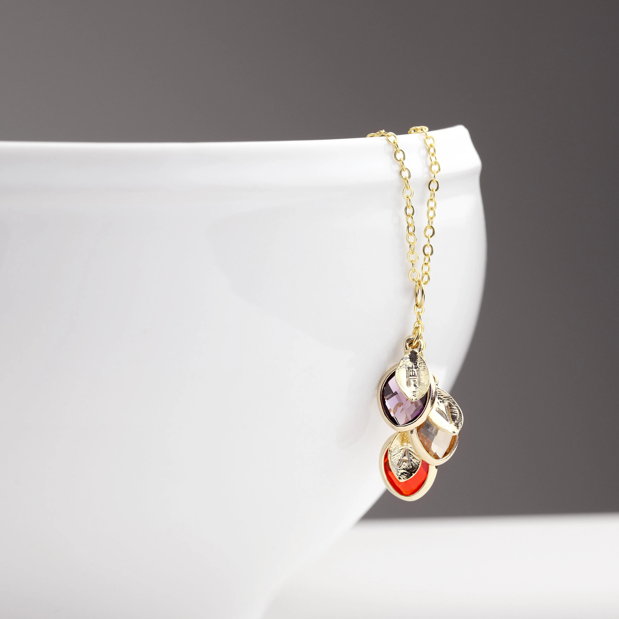 White Gold Mimi Necklace With Birthstones Mimi Necklace, Mimi