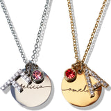 Birthstone Initial Necklace