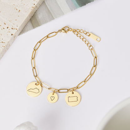 Long Distance Paperclip Bracelet