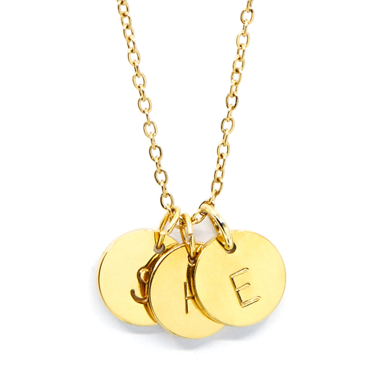 Tiny Coin Initial Charm Necklace