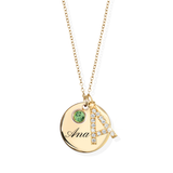 Birthstone Initial Necklace