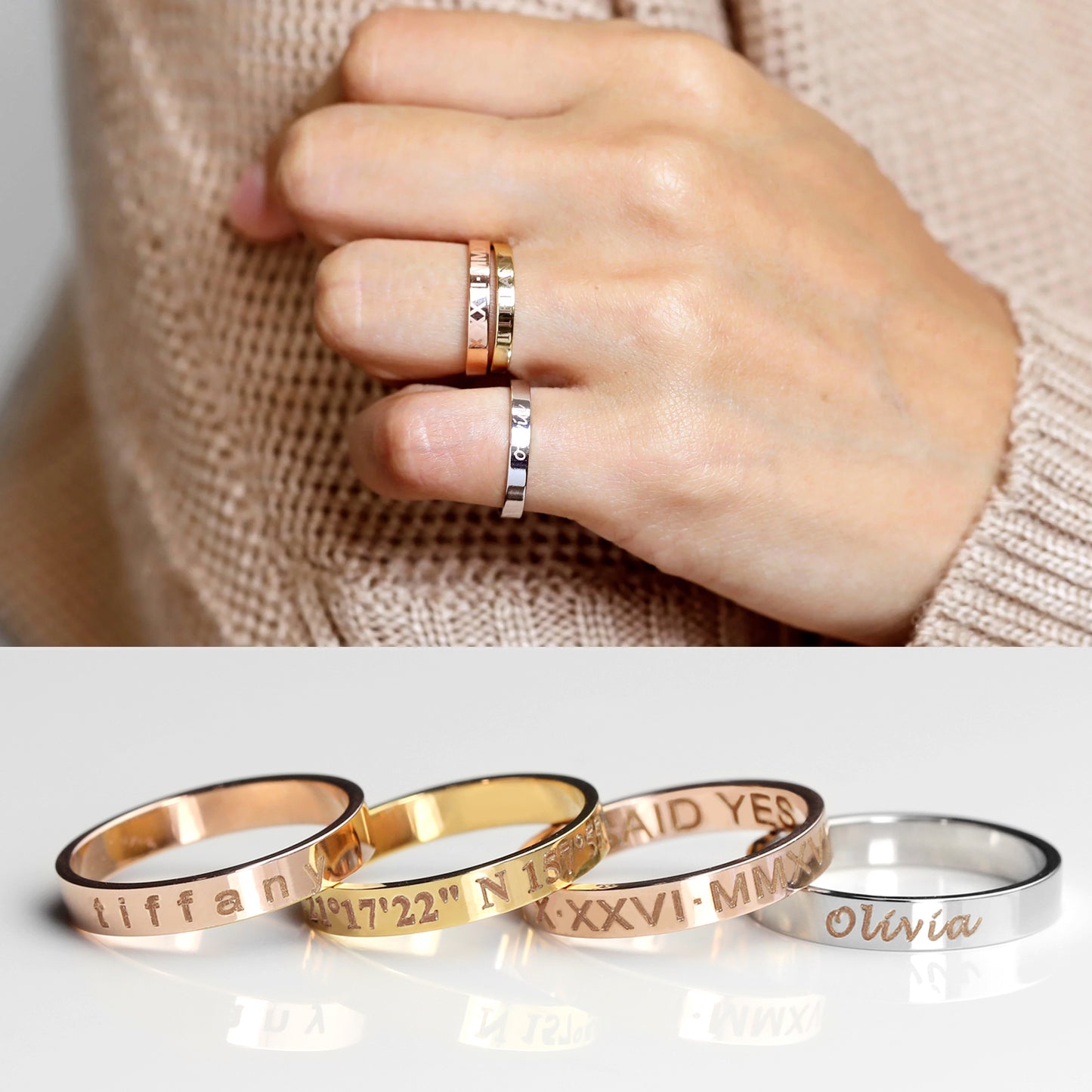 Lux Personalized Band Ring